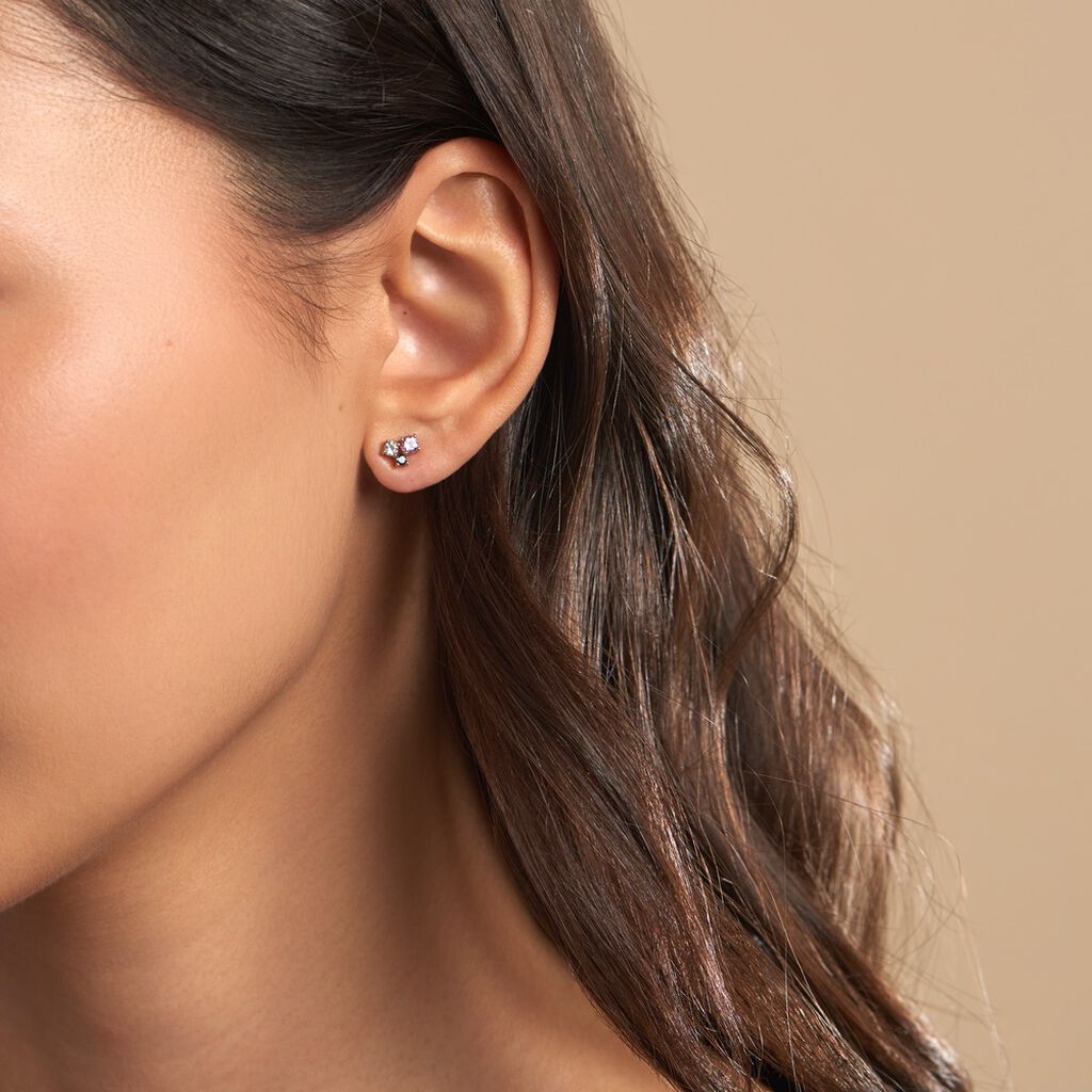 Boucles D'oreilles Dépareillées Printemps Précieux Or Jaune Améthyste - Boucles d'oreilles Femme | Histoire d’Or