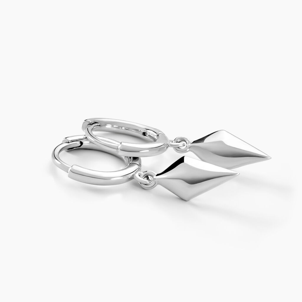 Créoles Arla Argent Blanc - Boucles d'oreilles créoles Femme | Histoire d’Or