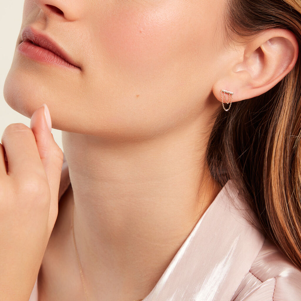 Boucles D'oreilles Puces Phile Or Jaune Diamant - Clous d'oreilles Femme | Histoire d’Or