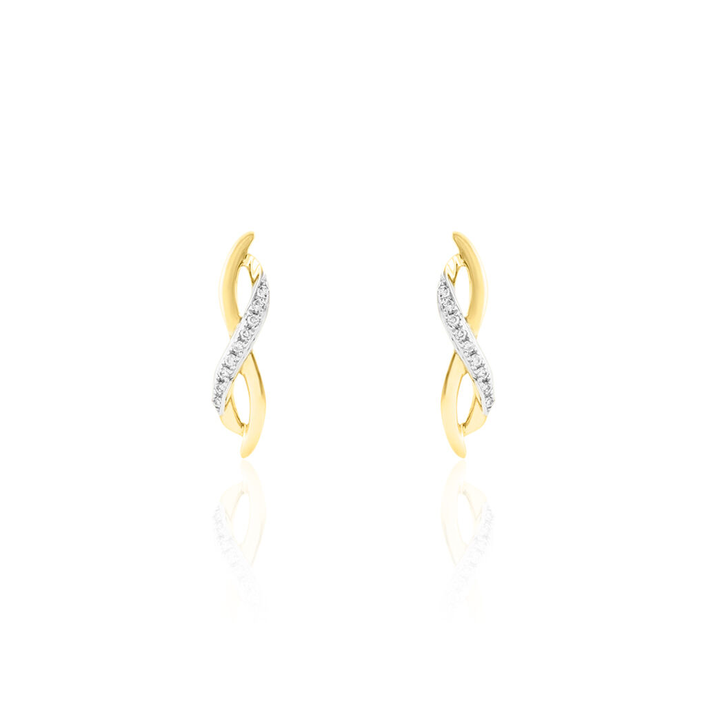 Boucles D'oreilles Puces Smina Or Jaune Diamant - Boucles d'oreilles pendantes Femme | Histoire d’Or