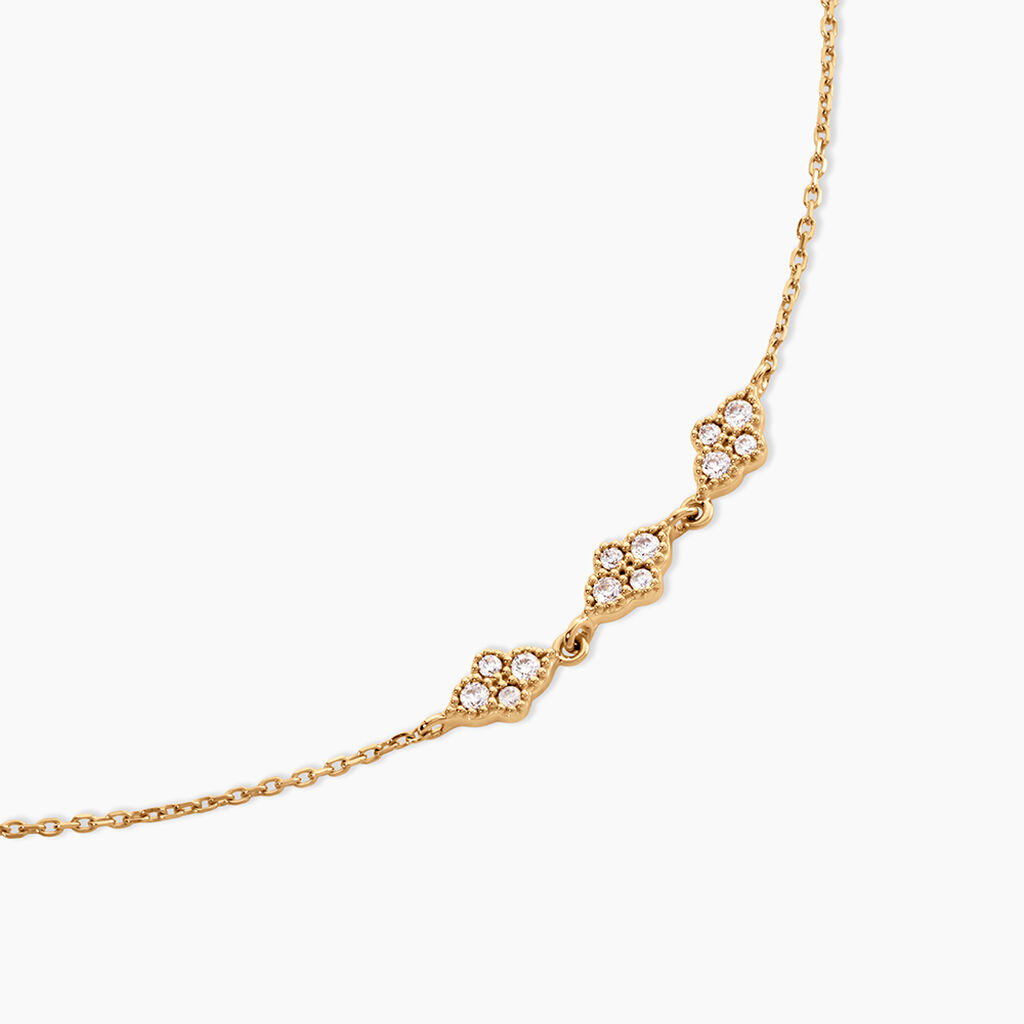 Collier Dainty Plaqu&eacute; Or Jaune Oxyde De Zirconium - Colliers Femme | Histoire d&rsquo;Or