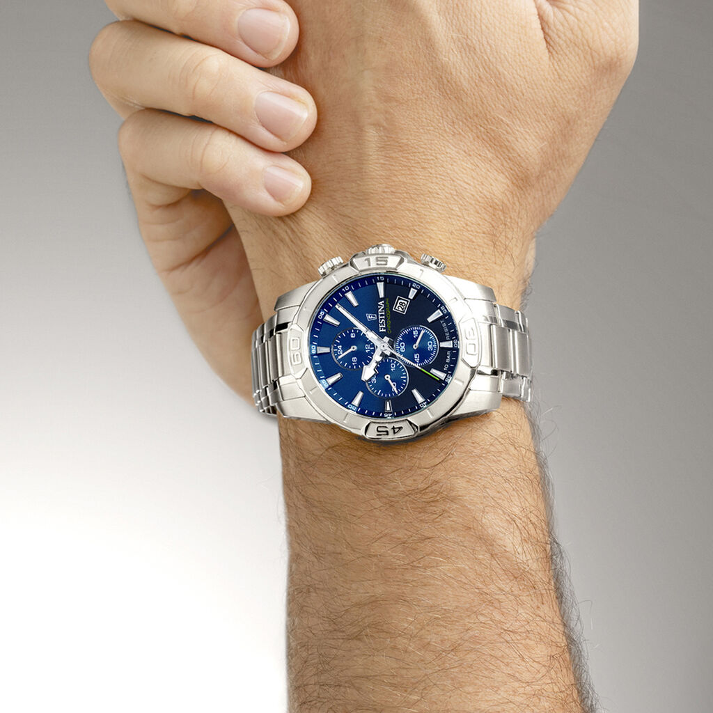 Montre Festina Timeless Chronograph Bleu - Montres Homme | Histoire d’Or