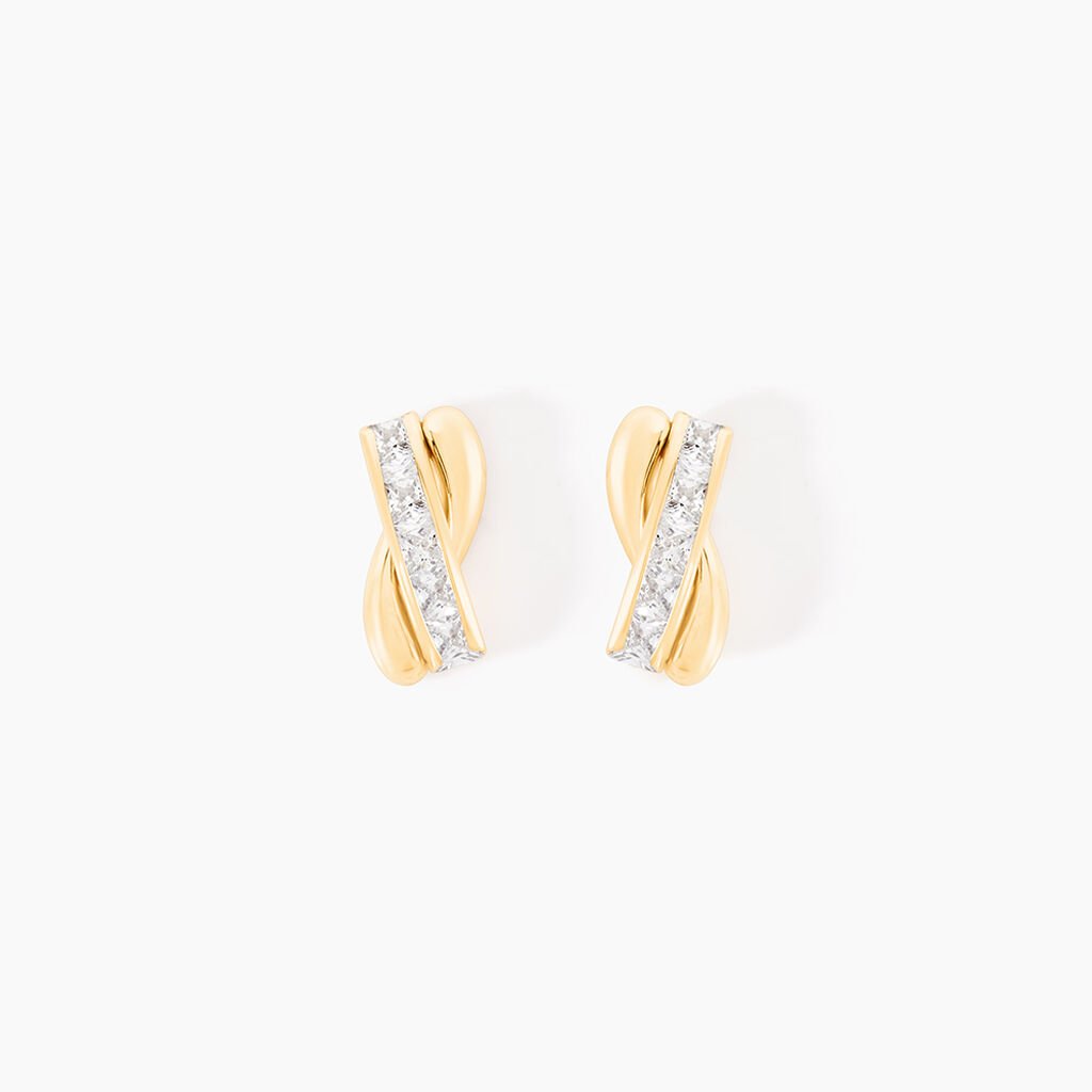 Boucles D'oreilles Puces Grebera Or Jaune Oxyde - Clous d'oreilles Femme | Histoire d&rsquo;Or