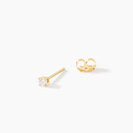 Boucle D'oreille Puce Unitaire Victoria Or Jaune Diamant - Boucles d'oreilles pierres pr&eacute;cieuses Famille | Histoire d&rsquo;Or