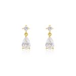 Boucles D'oreilles Pendantes Faas Or Jaune Oxyde De Zirconium - Boucles d'oreilles pendantes Femme | Histoire d&rsquo;Or