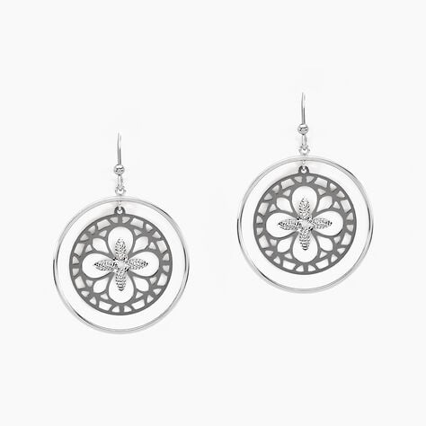 Boucles D'oreilles Puces Claudio Or Blanc - Boucles d'oreilles pendantes Femme | Histoire d&rsquo;Or