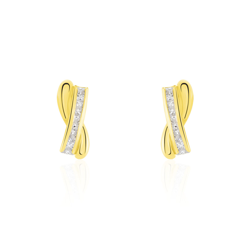 Boucles D'oreilles Puces Grebera Or Jaune Oxyde