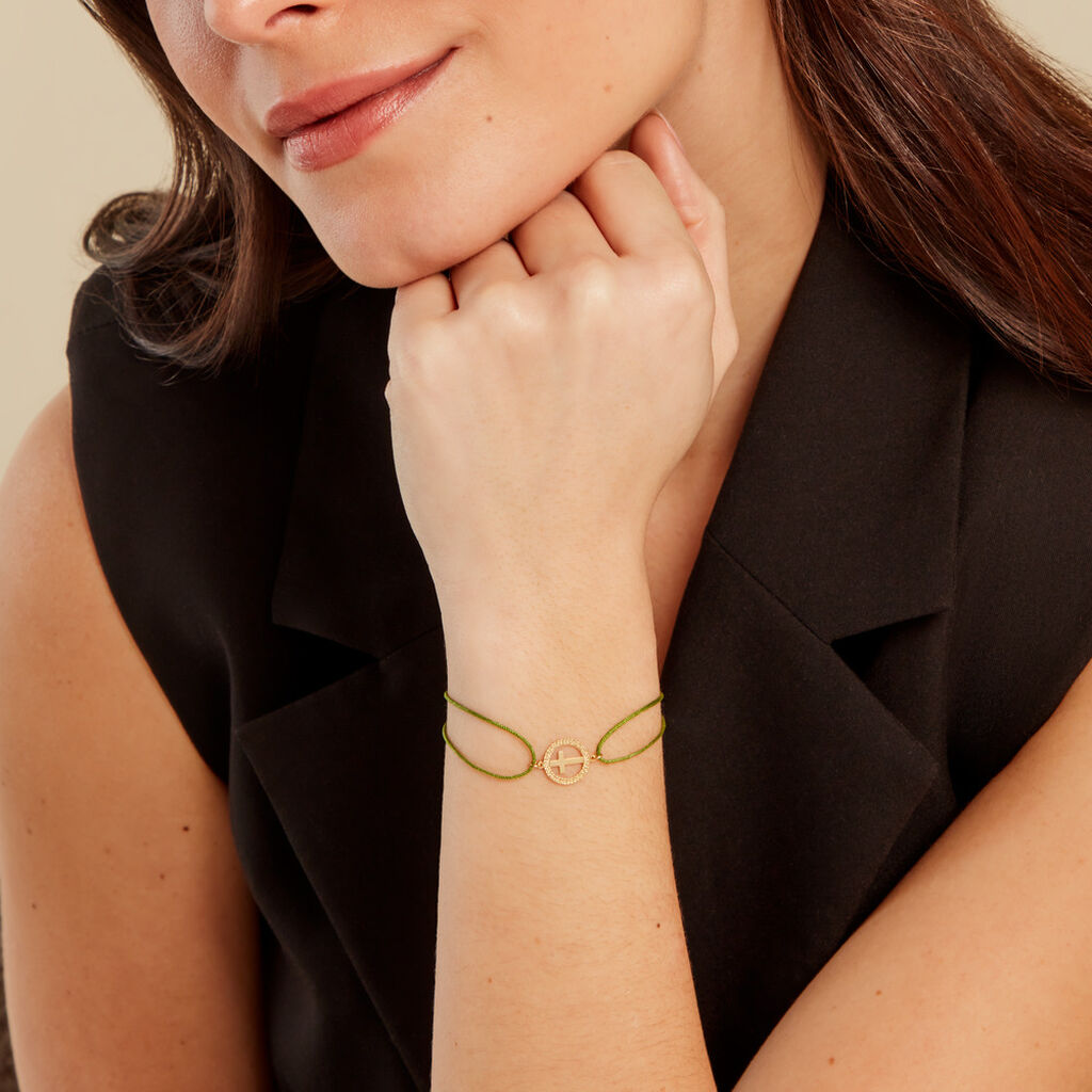 Bracelet Crozya Or Jaune - Pendentifs Baptême Famille | Histoire d’Or