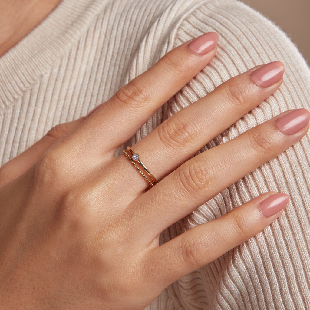 Bague Lazzaro Or Jaune Diamant - Bagues avec pierre Femme | Histoire d’Or