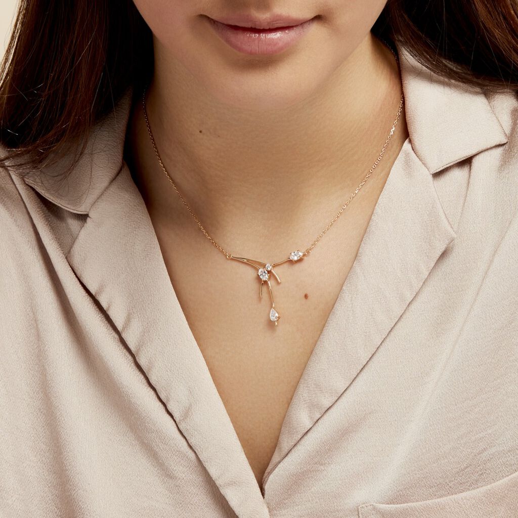 Collier Bertrane Plaqué Or Jaune Oxyde De Zirconium - Colliers Femme | Histoire d’Or