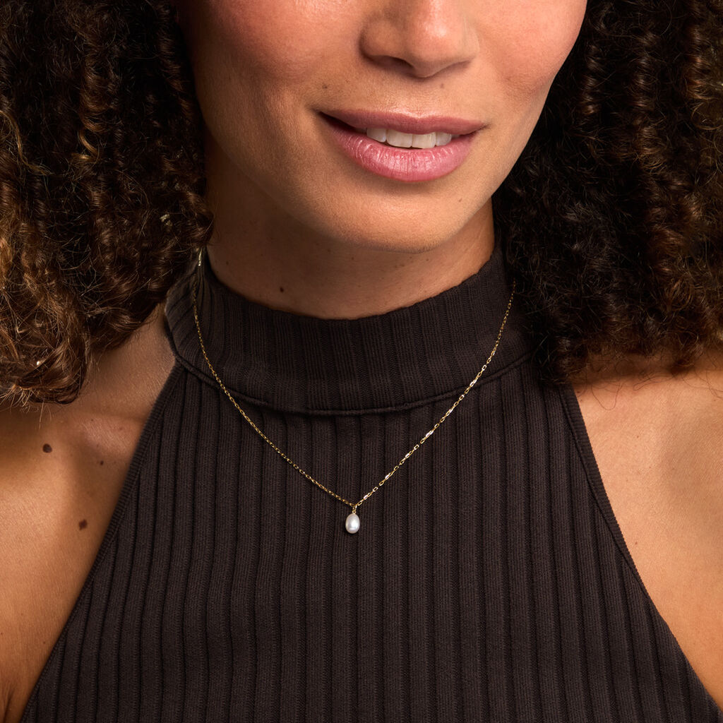 Collier Nahemia Argent Dor&eacute; Perle De Culture - Colliers Femme | Histoire d&rsquo;Or