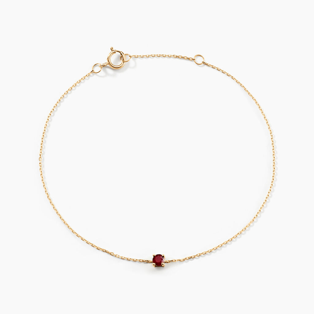 Bracelet Or Jaune Onora Rubis - Bracelets Femme | Histoire d&rsquo;Or