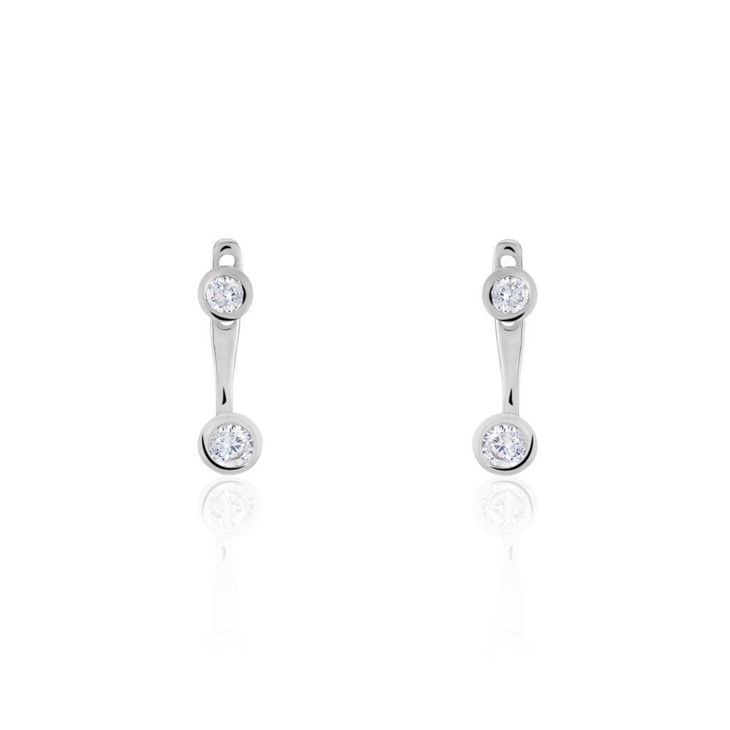 Bijoux D'oreilles Abha Argent Blanc Oxyde De Zirconium - Boucles d'oreilles fantaisie Femme | Histoire d’Or