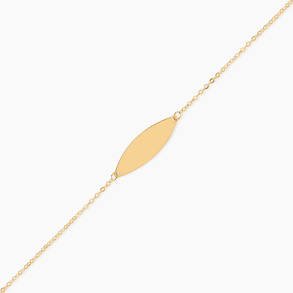 Bracelet Identit&eacute; Gaspardine Maille For&ccedil;at Or Jaune - Bracelets Communion Enfant | Histoire d&rsquo;Or