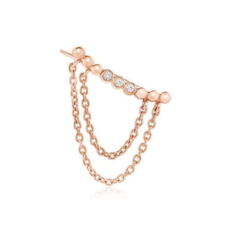 Bijou D'oreille Unitaire Katelyn Argent Rose Oxyde De Zirconium - Boucles d'oreilles fantaisie Femme | Histoire d&rsquo;Or