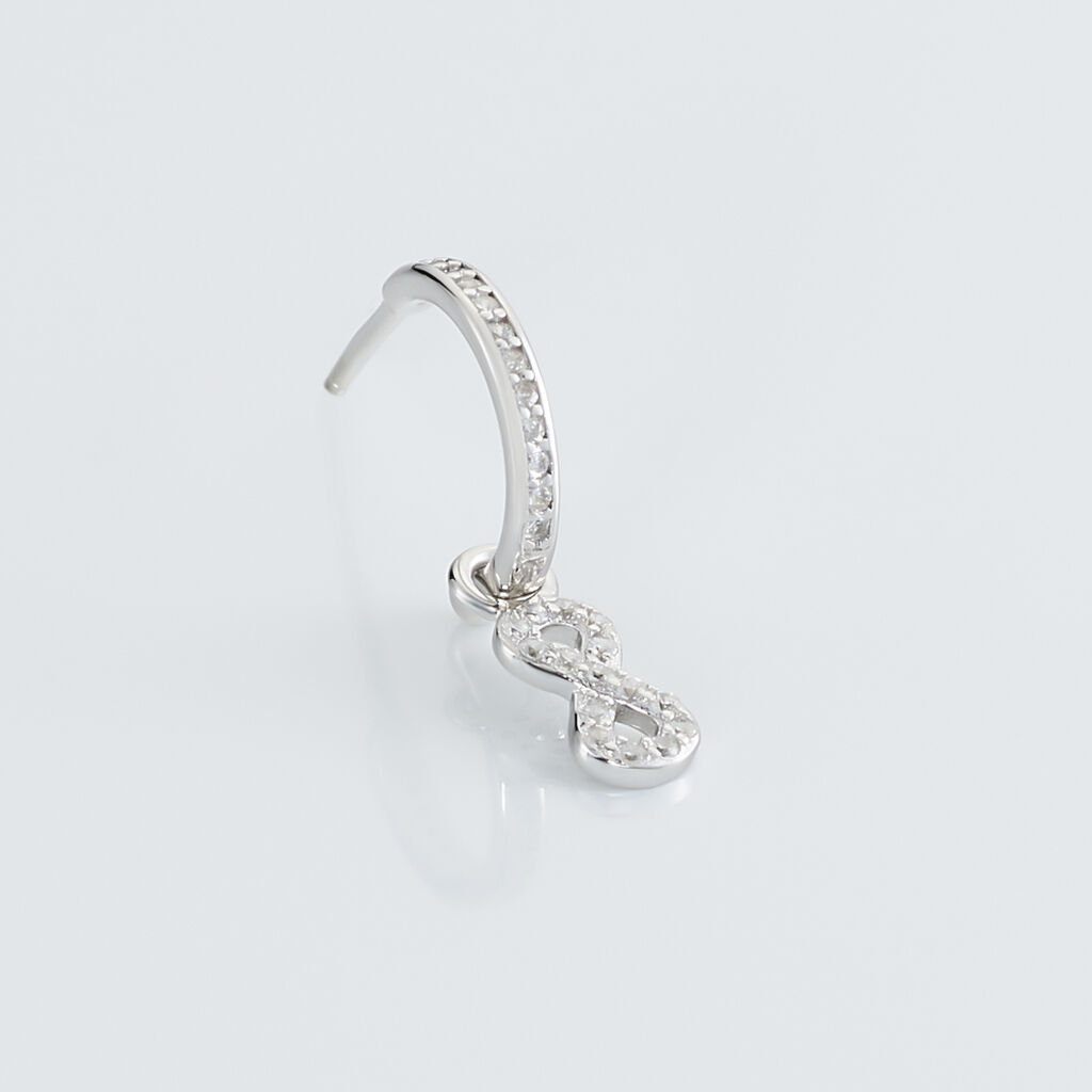 Créole Unitaire Ancelin Rondes Argent Blanc Oxyde De Zirconium - Boucles d'oreilles créoles Femme | Histoire d’Or