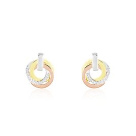 Boucles D'oreilles Puces Or Tricolore Vanadissa Diamants - Clous d'oreilles Femme | Histoire d’Or