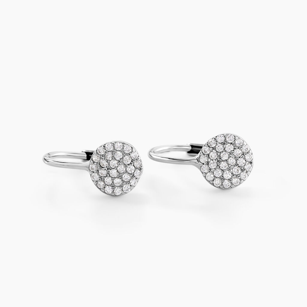 Boucles D'oreilles Pendantes Fantine Argent Blanc Oxyde De Zirconium - Boucles d'oreilles fantaisie Femme | Histoire d’Or