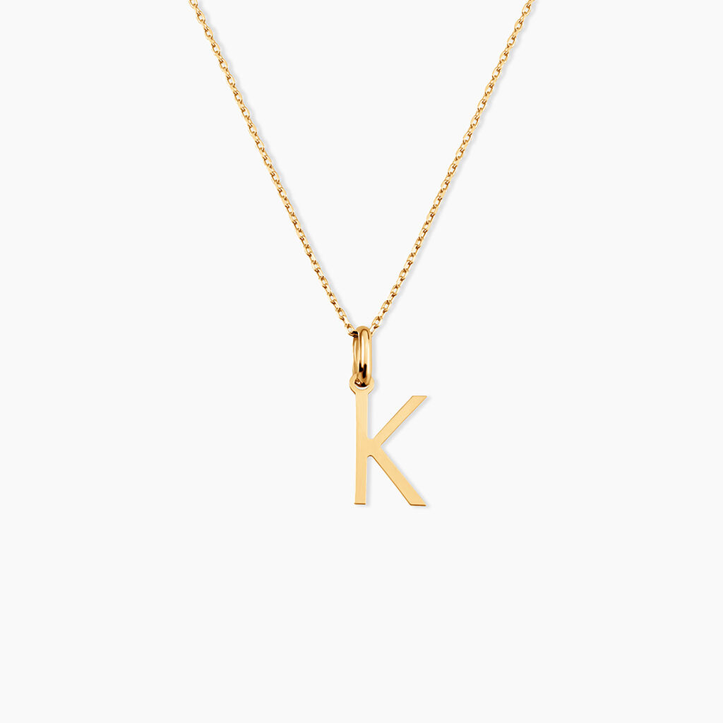 Pendentif En Or Jaune 18 Carats Avec Camée Cornaline - Lettre I - Neuf Avec étiquettes - Idée Cadeau Femme