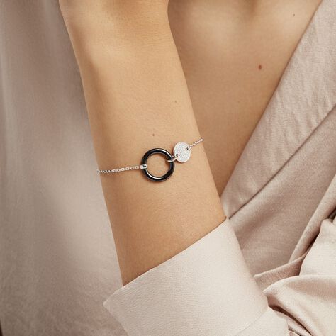 Bracelet Issara Argent Blanc Céramique Et Oxyde De Zirconium - Bracelets fantaisie Femme | Histoire d’Or