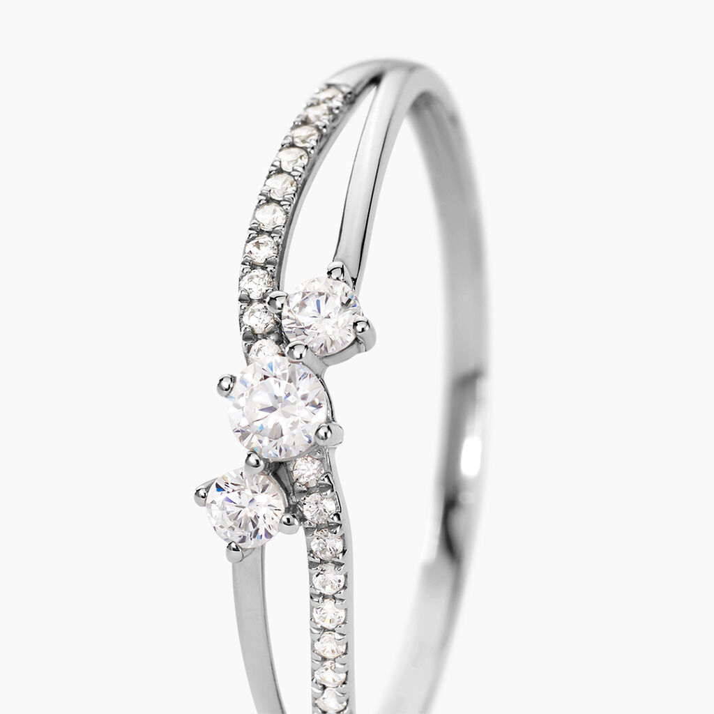 Bague Edwige Or Blanc Oxyde De Zirconium - Bagues solitaires Femme | Histoire d’Or