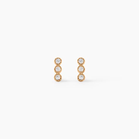 Boucles D'Oreilles Puces Emerica Plaqu&eacute; Or Jaune Oxyde De Zirconium - Boucles d'oreilles fantaisie Femme | Histoire d&rsquo;Or