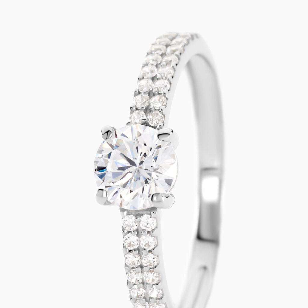 Bague Dayna Or Blanc Oxyde De Zirconium - Bagues solitaires Femme | Histoire d’Or