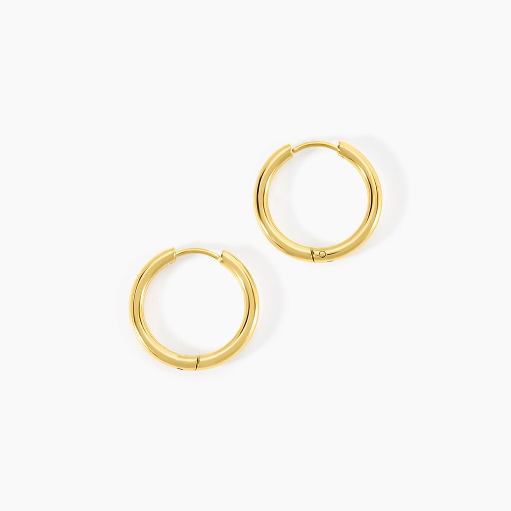 Créoles Bolivia Acier Jaune - 16 mm - Boucles d'oreilles créoles Femme | Histoire d’Or