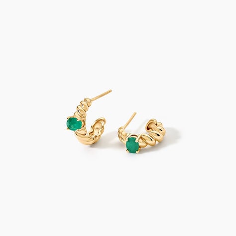 Cr&eacute;oles Heritage Or Jaune Emeraude - Boucles d'oreilles cr&eacute;oles Femme | Histoire d&rsquo;Or