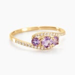 Bague Chloe Or Jaune Amethyste Et Oxyde De Zirconium - Bagues solitaires Femme | Histoire d&rsquo;Or