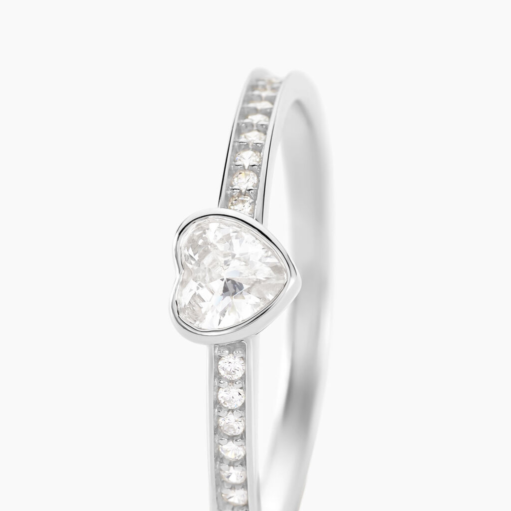 Bague Solitaire Mathylda Argent Blanc Oxyde De Zirconium - Bagues solitaires Femme | Histoire d&rsquo;Or
