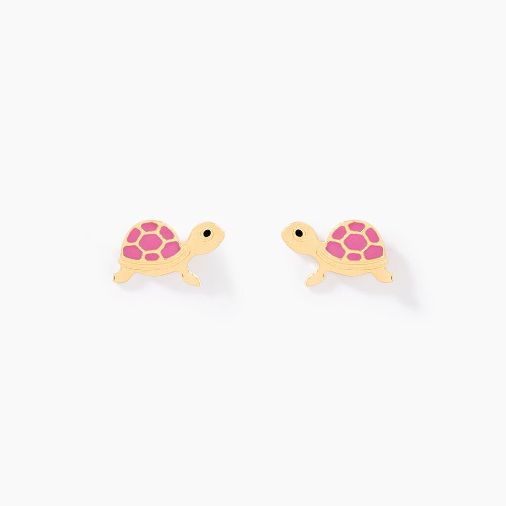 Boucles D'oreilles Puces Cali Tortue Or Jaune - Clous d'oreilles Enfant | Histoire d&rsquo;Or