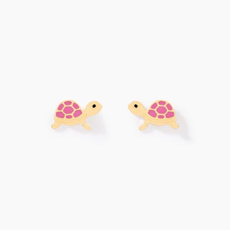 Boucles D'oreilles Puces Cali Tortue Or Jaune - Clous d'oreilles Enfant | Histoire d&rsquo;Or