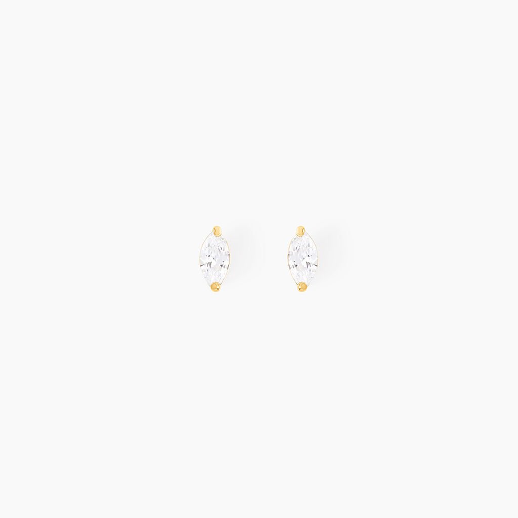Boucles D'oreilles Puces Muflier Or Jaune Oxyde - Clous d'oreilles Femme | Histoire d’Or