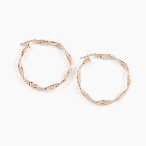 Créoles Argent Rose Alieno - Boucles d'oreilles créoles Femme | Histoire d’Or