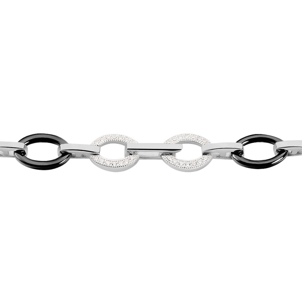 Bracelet Nowell Argent Blanc Oxyde De Zirconium Et C&eacute;ramique - Bracelets Femme | Histoire d&rsquo;Or