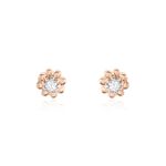 Boucles D'oreilles Puces Argent Rose Donella Oxyde De Zirconium - Boucles d'oreilles fantaisie Femme | Histoire d&rsquo;Or