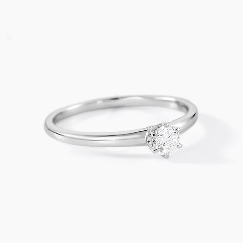 Bague Solitaire Natalia Or Blanc Diamant - Bagues solitaires Femme | Histoire d&rsquo;Or