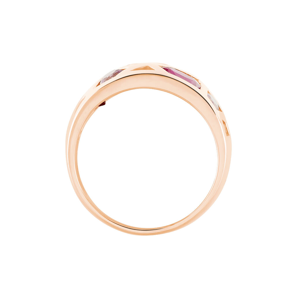Bague Mosaique Or Rose Amethyste Et Rhodolite Et Saphir - Bagues avec pierre Femme | Histoire d’Or