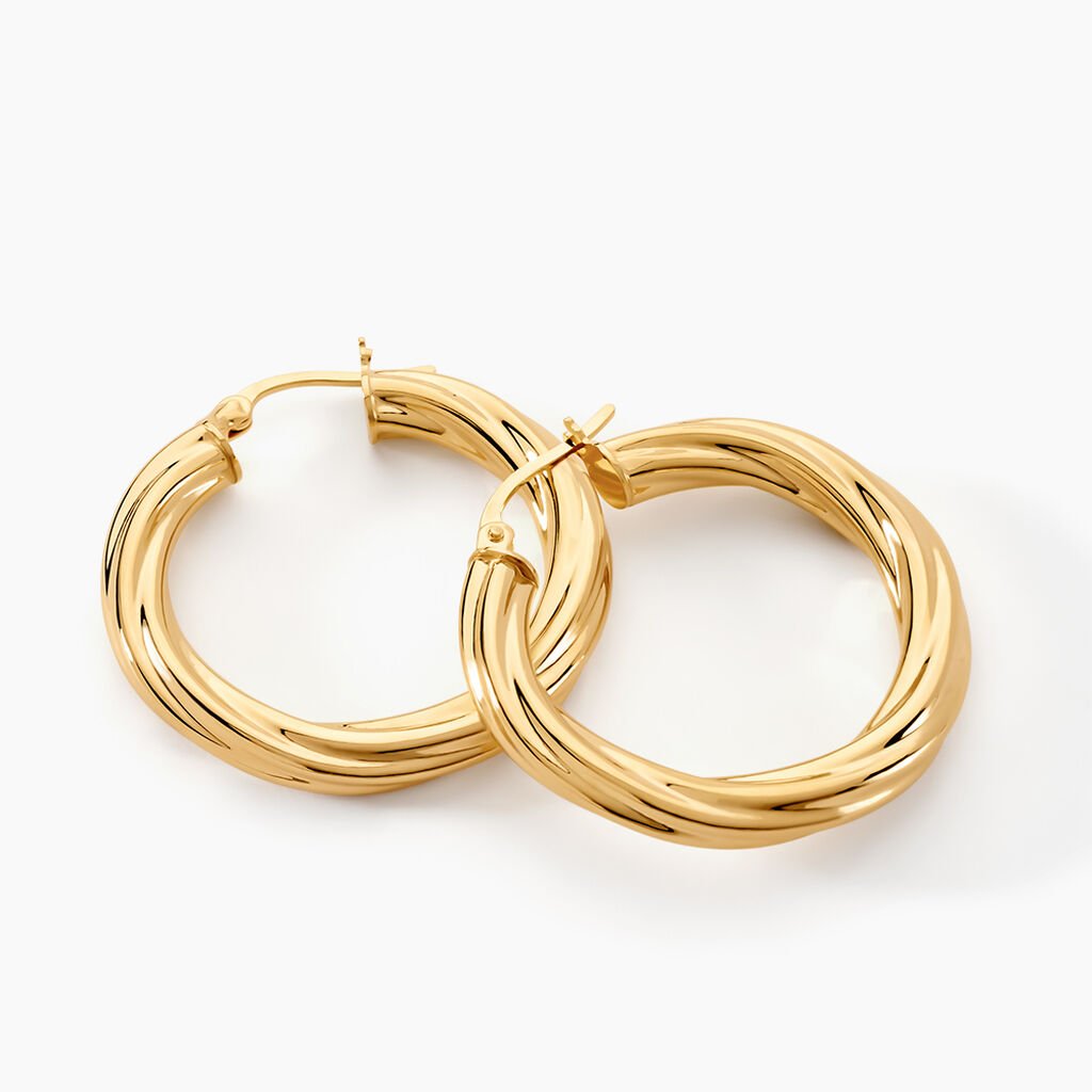 Créoles Yori Or Jaune - Boucles d'oreilles créoles Femme | Histoire d’Or