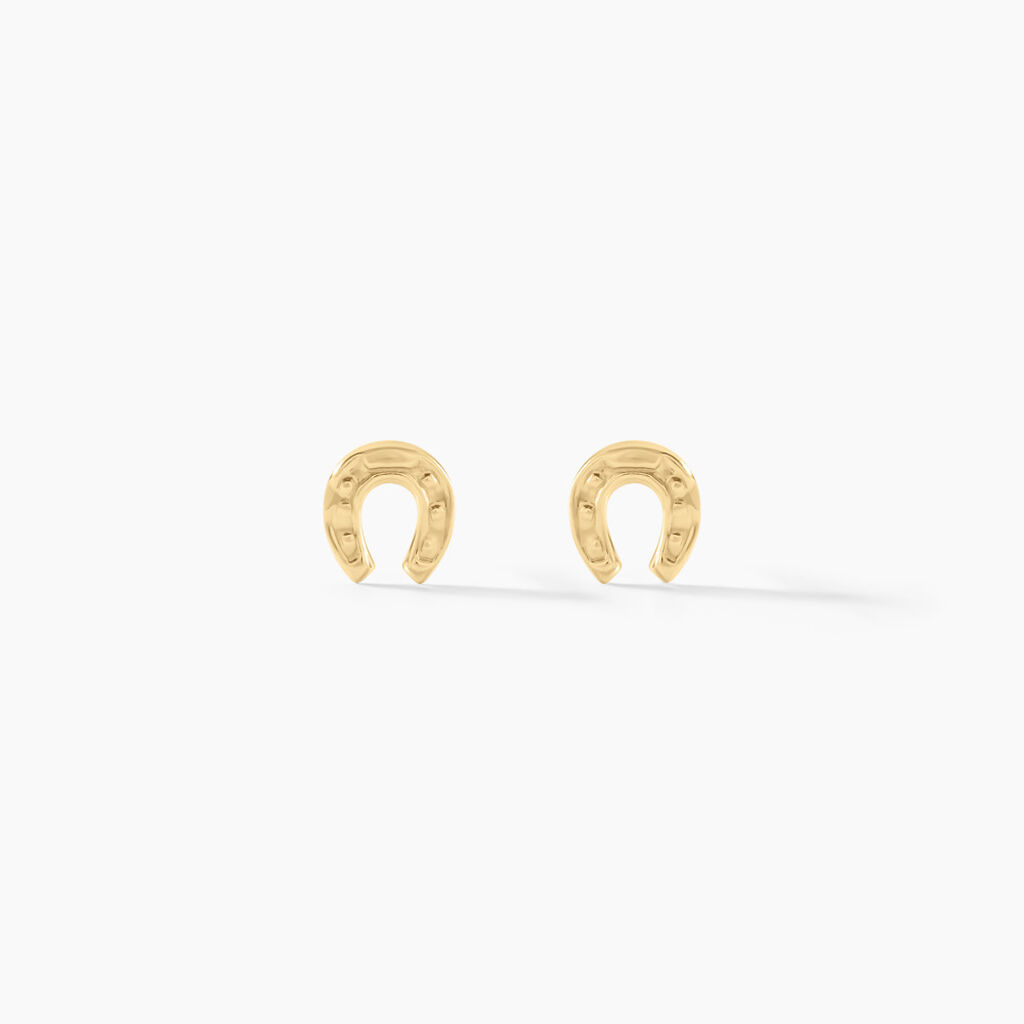 Boucles D'oreilles Puces Freyia Cheval Or Jaune - Clous d'oreilles Famille | Histoire d’Or