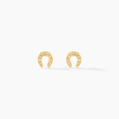 Boucles D'oreilles Puces Freyia Cheval Or Jaune - Clous d'oreilles Famille | Histoire d’Or