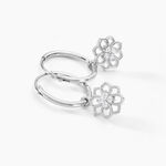 Cr&eacute;oles Embelia Argent Blanc Oxyde De Zirconium - Boucles d'oreilles cr&eacute;oles Femme | Histoire d&rsquo;Or