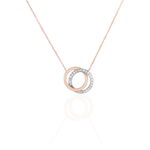 ABSOLU Damen Collier Gold Bicolor 375 (9 Karat) Diamant Wei&szlig; 0,07 ct Kreis - Colliers Femme | Histoire d&rsquo;Or