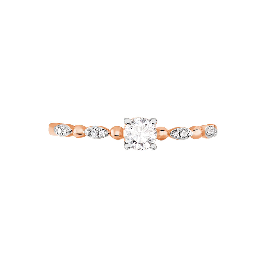 Bague Solitaire Eloize Or Rose Diamant - Bagues solitaires Femme | Histoire d&rsquo;Or