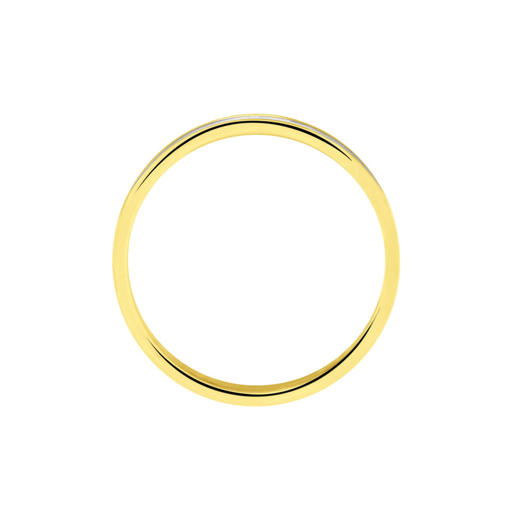 Alliance Effet Mat Ruban Plat Or Bicolore - Alliances Famille | Histoire d’Or