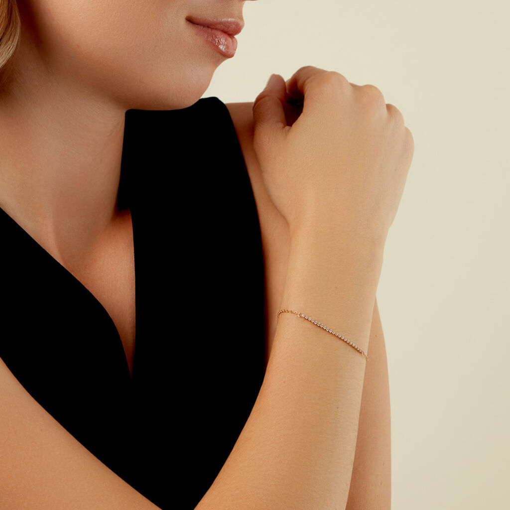 Bracelet Ajith Or Jaune Oxyde De Zirconium - Bracelets Femme | Histoire d&rsquo;Or