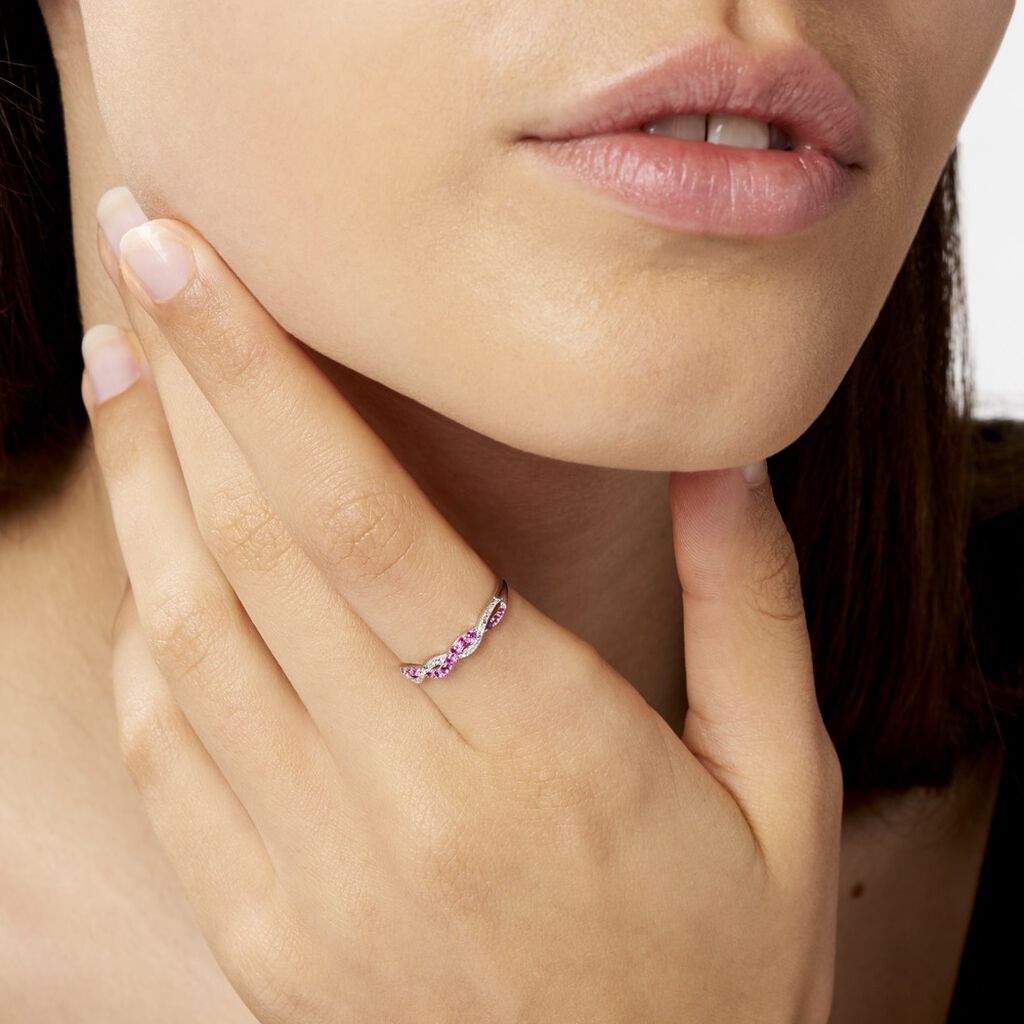 Bague Sofia Or Blanc Rubis Et Diamant - Bagues avec pierre Femme | Histoire d’Or