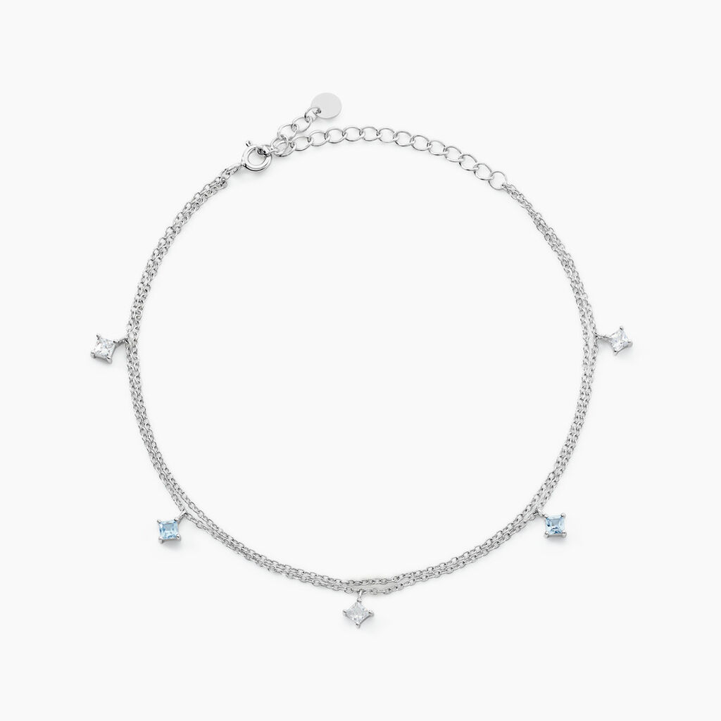 Chaîne De Cheville Heidi Argent Blanc Oxyde De Zirconium - Chaînes de cheville Femme | Histoire d’Or