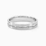 Alliance Nelcie Ruban Plat Argent Blanc - Alliances Famille | Histoire d&rsquo;Or